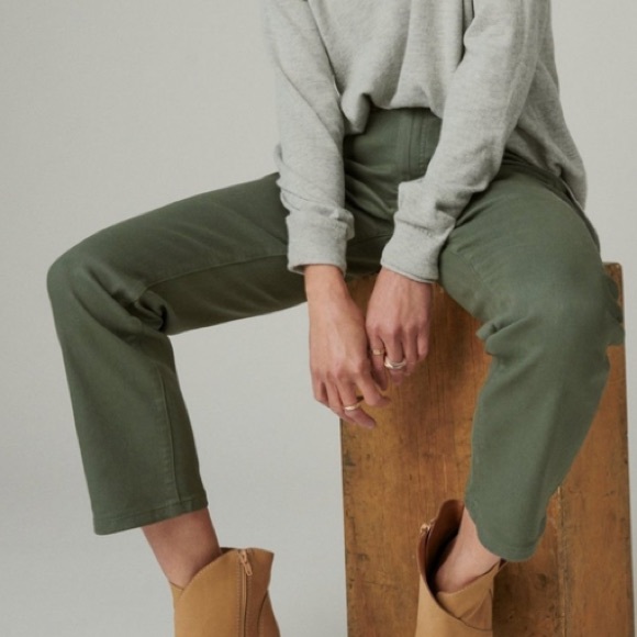 L.L. Bean Denim - L.L. BEAN Women Olive Green Relaxed Cotton Pants | 14